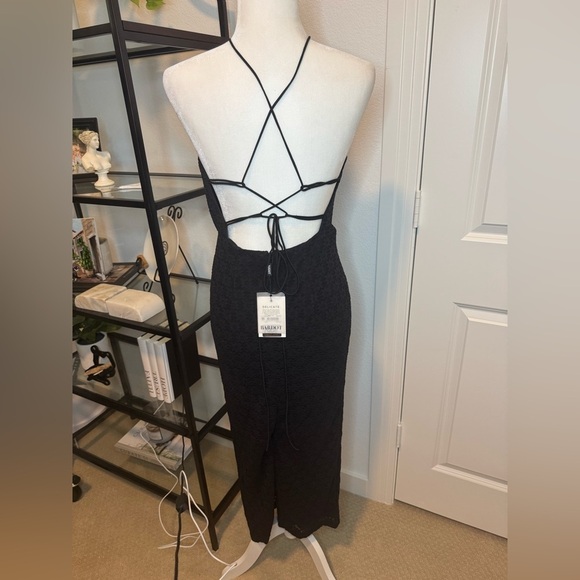 NWT Bardot Womens Lacy Short Midi Dress Black Size 8 - Picture 5 of 8